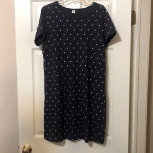 Old Navy short sleeve cotton dress. Mechanical blue color with white stars. Soft